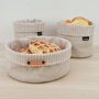 Tissu lin coton à rayures Burda, beige chiné