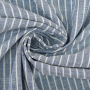 Tissu lin coton à rayures, bleu chiné