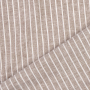 Tissu lin coton à rayures, marron chiné