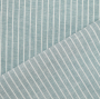Tissu lin coton à rayures, menthe foncé chiné
