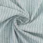Tissu lin coton à rayures, menthe foncé chiné