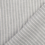 Tissu lin coton à rayures, gris chiné