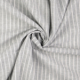 Tissu lin coton à rayures, gris chiné