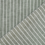 Tissu lin coton à rayures, gris vert chiné