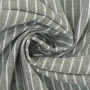 Tissu lin coton à rayures, gris vert chiné