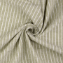 Tissu lin coton à rayures Burda, vert olive clair chiné