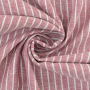 Tissu lin coton à rayures, baie clair chiné
