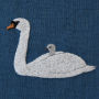 Handstickvorlage Fabelwald Höckerschwan, german
