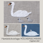 Handstickvorlage Fabelwald Höckerschwan, german