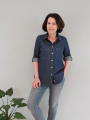 Shirt Jeans stof blauw