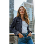 Tissu jacquard look jean denim Frayed Stripes,bleu foncé