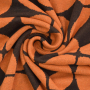 Tissu jersey jacquard recyclé Vintage Retro Flowers, marron