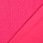 Tissu jersey jacquard torsadé tressé, rose fuchsia