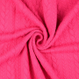 Tissu jersey jacquard torsadé tressé, rose fuchsia