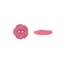 Bouton couture plastique 15mm 2 trous fleur, fuchsia