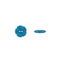 Bouton couture plastique Fleur 15mm, turquoise