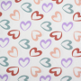 French Terry crêpe lovely hearts, gebroken wit