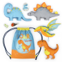 Tissu coton panneau dinosaures Dino Friends Kullaloo Cut & Sew