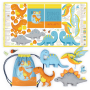 Tissu coton panneau dinosaures Dino Friends Kullaloo Cut & Sew