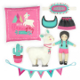 Tissu coton panneau Lama & jeune fille du Pérou Just Be Llamazing Kullaloo Cut & Sew