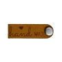 Étiquette pliable en similicuir Hand Made, marron clair