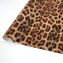 Faux leather metallic Animal Print, brown 130 x 40 cm