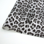 Faux leather metallic Animal Print, grey 130 x 40 cm