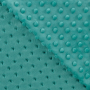 Fleece stof Minky Dots, aquablauw