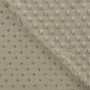 Fleece stof Minky Dots, beige grijs