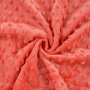 Fleece stof Minky Dots, koraalrood
