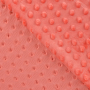 Fleece stof Minky Dots, koraalrood