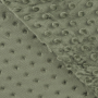 Fleece stof Minky Dots, olijfgroen
