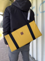 Tissu déperlant extérieur léger Panama uni, jaune moutarde