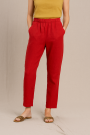 Linnen mix stonewashed, rood