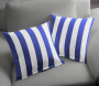 Awning / outdoor fabric, 160 cm, blue / white