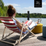 Zonweringdoek / outdoorstof, 160 cm, bordeauxrood, wit