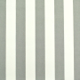 Toile store banne extérieur 160cm déperlant, à rayures, blanc-gris clair