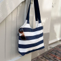 Zonweringdoek / outdoorstof 160 cm, marineblauw / wit