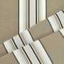 Zonweringdoek / outdoorstof strepen, 160 cm, lichtbruin