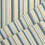 Toile store banne extérieur 160cm déperlant, à fines rayures, beige-bleu-blanc
