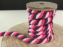 Mega Multicolour koord gedraaid, roze, paars, fuchsia 12mm