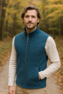 Merino wol fleece uni, petrol