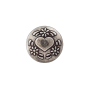 Metal Shank button Hearts and Flowers 15 mm