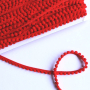 Ruban à mini pompons, rouge