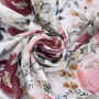 Musselin Double Gauze Blumenliebe, weiss