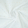 Katoenen mousseline double gauze golden dots, wit