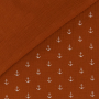 Katoenen mousseline double gauze kleine ankers, terracotta