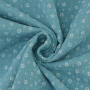 Katoenen mousseline double gauze little blossom, turquoise