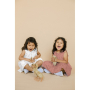 Tissu double gaze de coton Coeurs Little hearts, vieux rose millennial