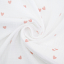 Tissu double gaze de coton Coeurs Little hearts, blanc